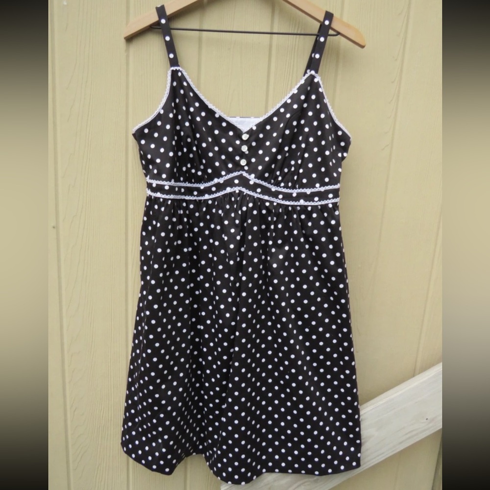Vintage Black and White Polka Dot Dress 11/12